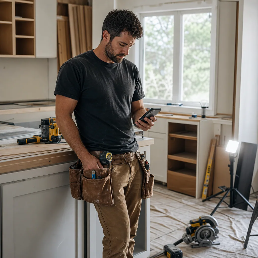 Small solo business owner handling everything alone
