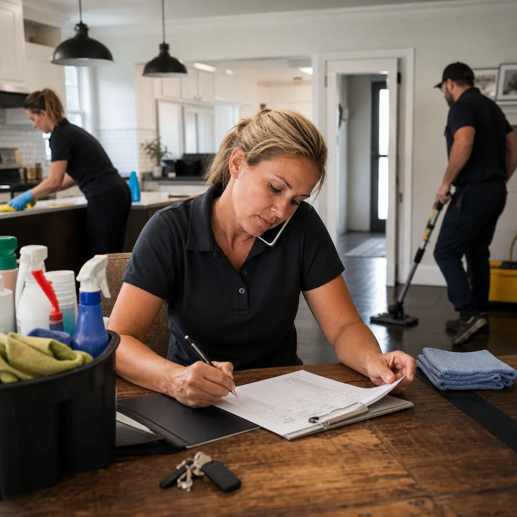 Professional organized business team operation